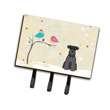 Carolines Treasures Christmas Presents Between Friends Miniature Schanuzer Black Leash or Key Holder BB2523TH68